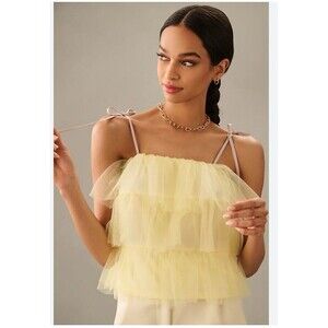 Sunday in Brooklyn Tank Top White‎ Layered  X Xs Spaghetti Strap